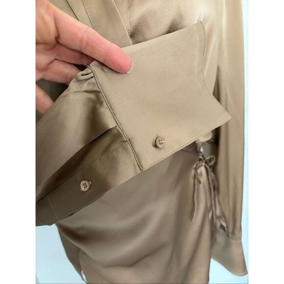 SER.O.YA Karry Silk Side Fasten Blouse in Natural Beige Size L - Picture 8 of 12